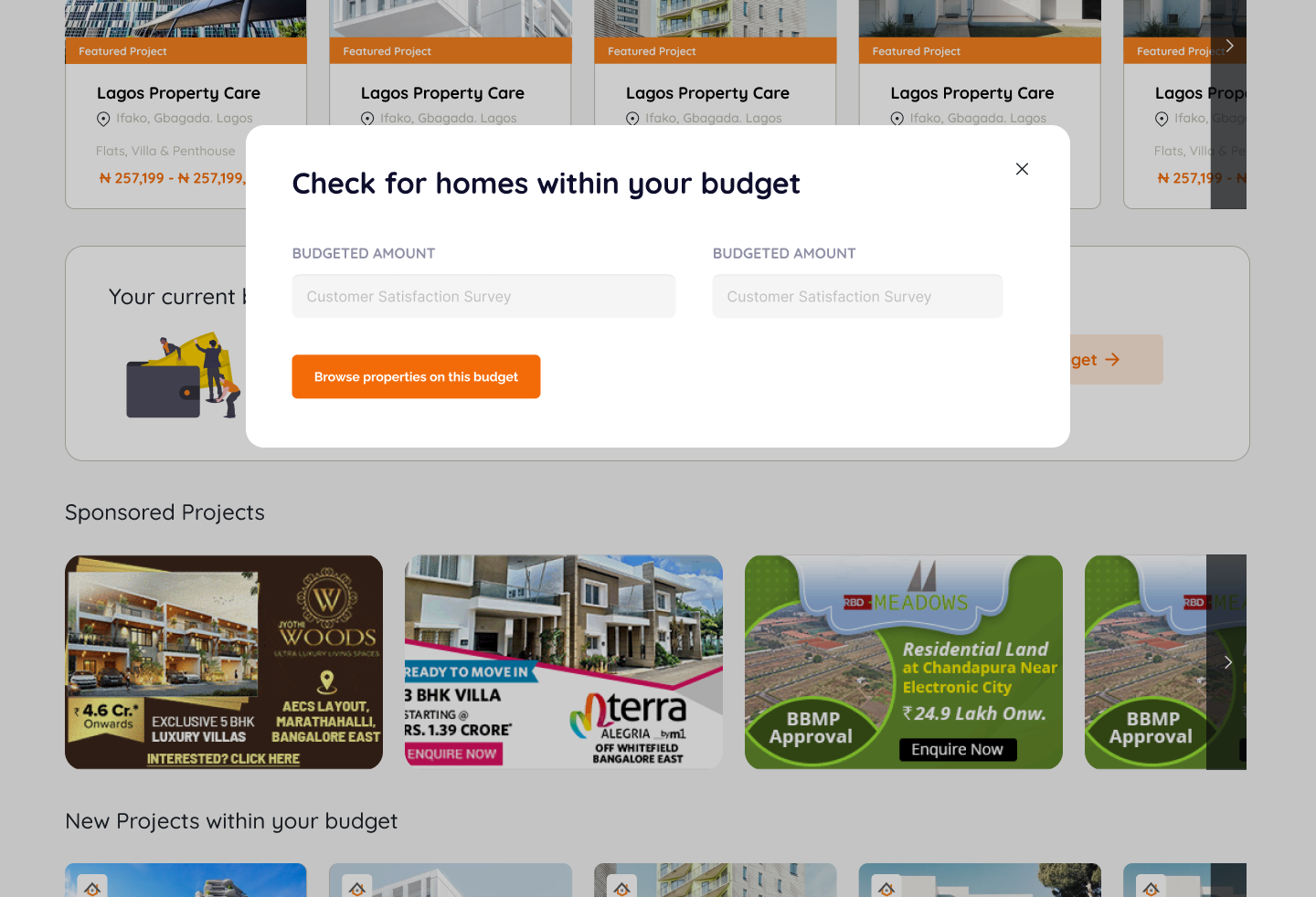 Featured listings, budget discovery, and sponsored projects