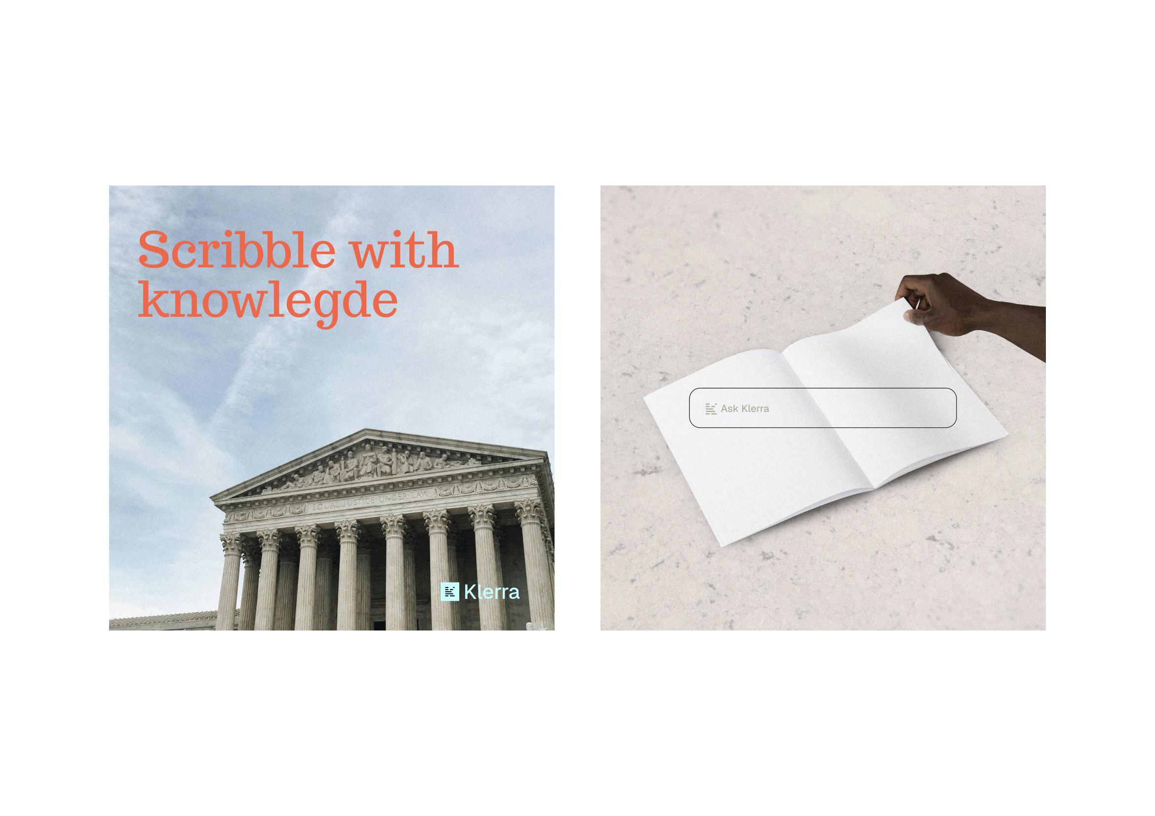 Campaign imagery: Before you scribble, Ask Klerra